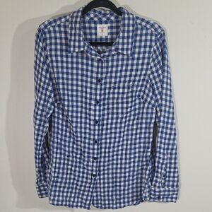 GAP Blue and White Gingham Button Down Shirt